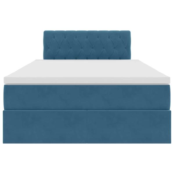 Bett mit LED-Lichtleisten Dunkelblau 120 x 200 cm Samt