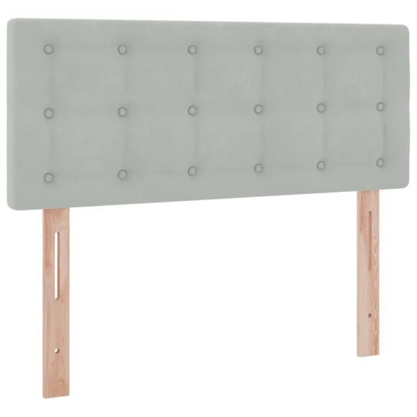 Bett mit LED-Lichtleisten Hellgrau 120 x 200 cm Samt