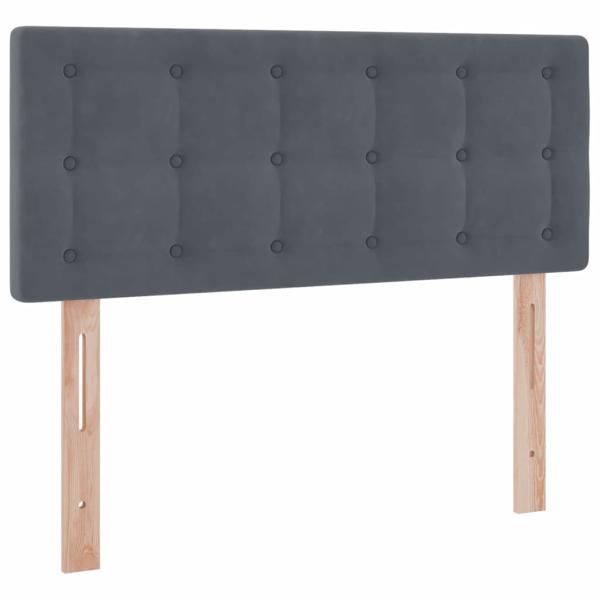 Bett mit LED-Lichtleisten Dunkelgrau 120 x 200 cm Samt