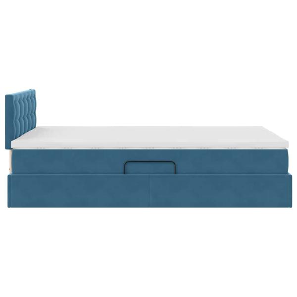 Bett mit LED-Lichtleisten Dunkelblau 120 x 200 cm Samt