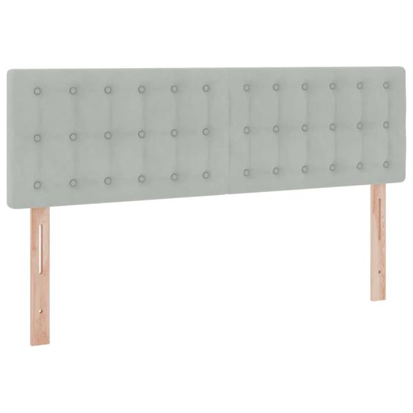 Bett mit LED-Lichtleisten Hellgrau 140 x 190 cm Samt