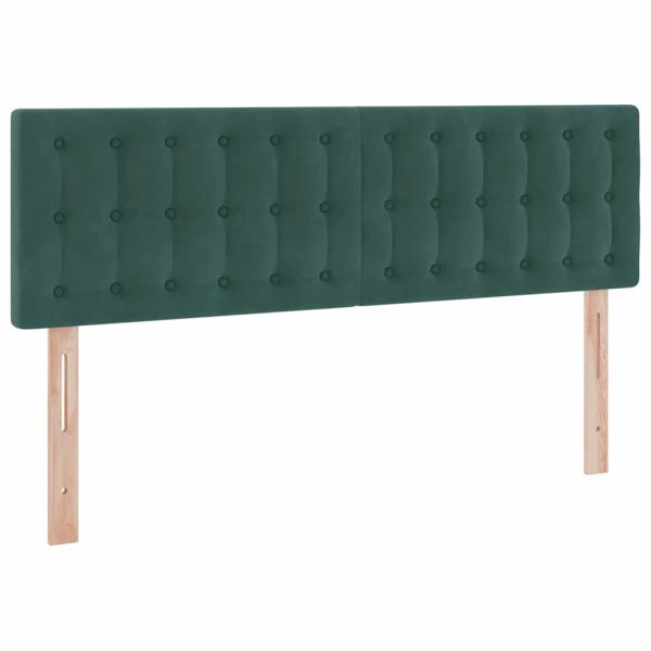 Bett mit LED-Lichtleisten Dunkelgrün 140 x 190 cm Samt