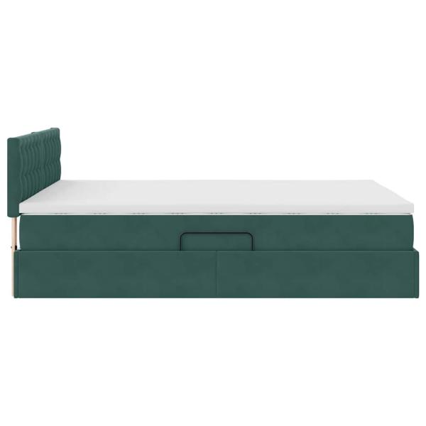 Bett mit LED-Lichtleisten Dunkelgrün 140 x 190 cm Samt