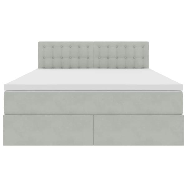 Bett mit LED-Lichtleisten Hellgrau 140 x 200 cm Samt