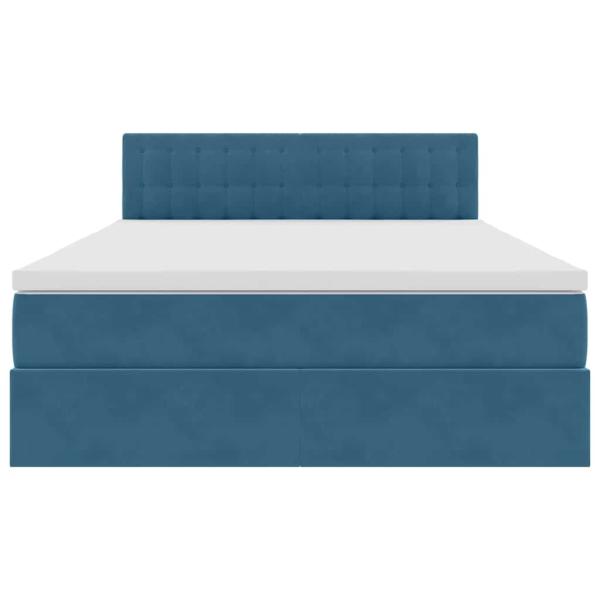 Bett mit LED-Lichtleisten Dunkelblau 140 x 200 cm Samt