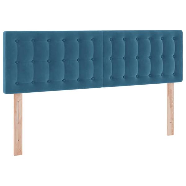 Bett mit LED-Lichtleisten Dunkelblau 140 x 200 cm Samt