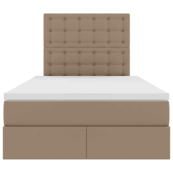 Bett mit LED-Lichtleisten Cappuccino 120 x 200 cm PVC