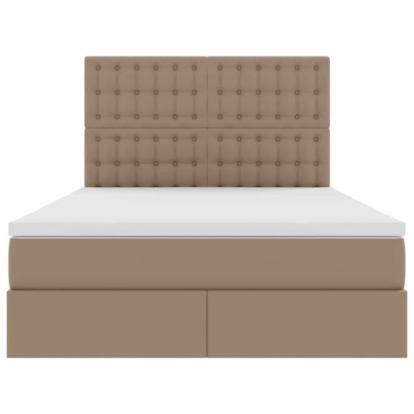 Bett mit LED-Lichtleisten Cappuccino 140 x 200 cm PVC