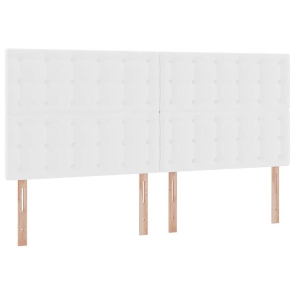 Bett mit LED-Lichtleisten Reinweiß 200 x 200 cm PVC