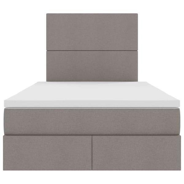 Bett mit LED-Lichtleisten mit Kopfteil Taupe 120 x 200 cm Stoff