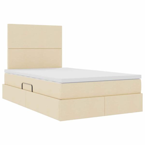 LED-Speicherbett mit Matratze Creme 120 x 200 cm Stoff