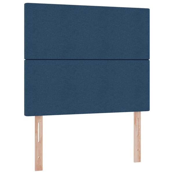 ARDEBO.de - Bett mit LED-Lichtleisten mit Kopfteil Blau 120 x 200 cm Stoff