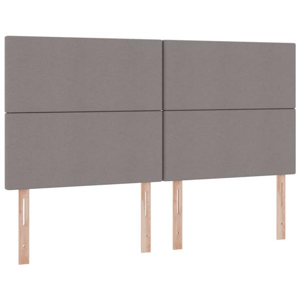 Bett mit LED-Lichtleisten mit Kopfteil Taupe 180 x 200 cm Stoff