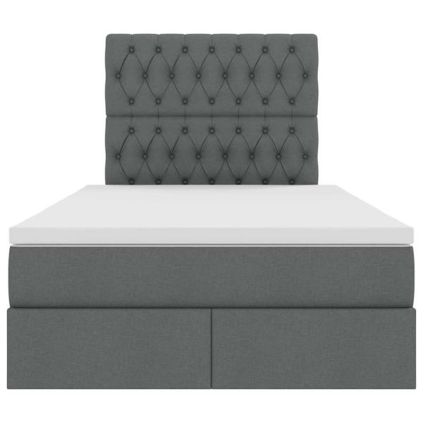 Bett mit LED-Lichtleisten Dunkelgrau 120 x 200 cm Stoff