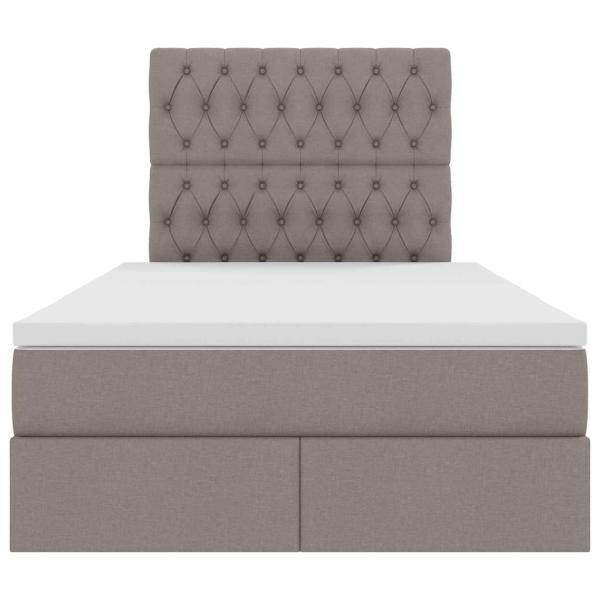 Bett mit LED-Lichtleisten mit Kopfteil Taupe 120 x 200 cm Stoff