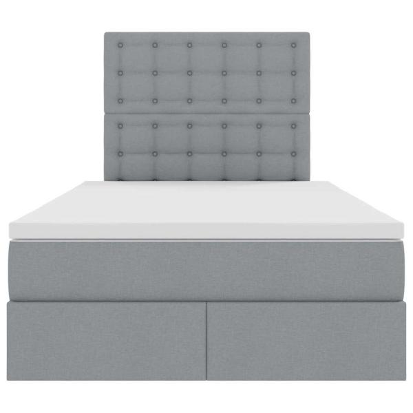 Bett mit LED-Lichtleisten Hellgrau 120 x 200 cm Stoff