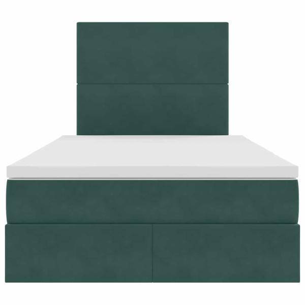 Bett mit LED-Lichtleisten Dunkelgrün 120 x 200 cm Samt