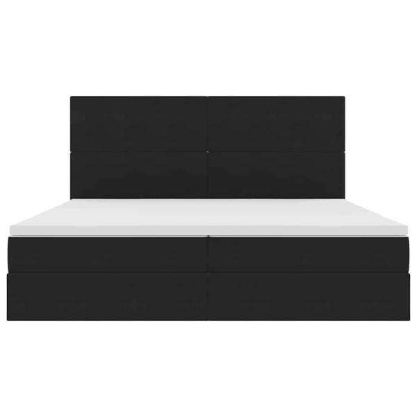 Bett mit LED-Lichtleisten Schwarz 200 x 200 cm Samt