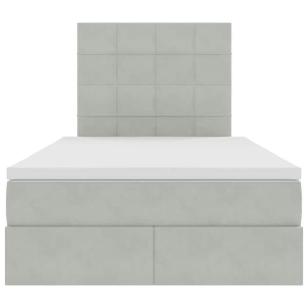 Bett mit LED-Lichtleisten Hellgrau 120 x 200 cm Samt