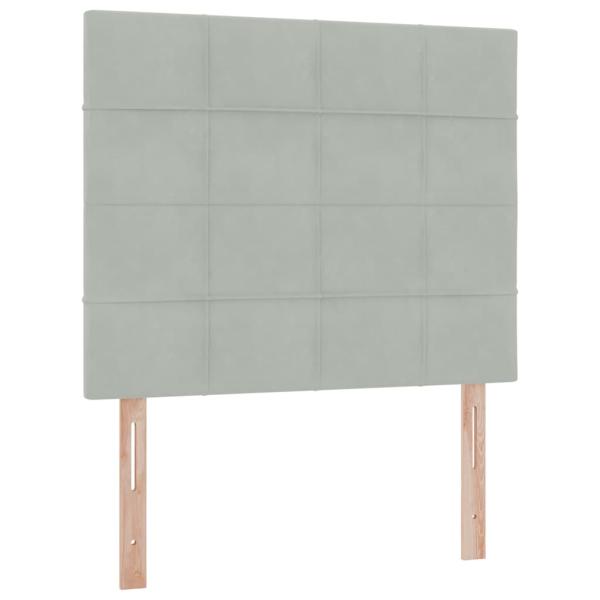 Bett mit LED-Lichtleisten Hellgrau 120 x 200 cm Samt