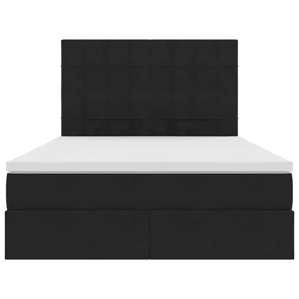 Bett mit LED-Lichtleisten Schwarz 140 x 200 cm Samt