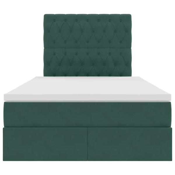 ARDEBO.de - Bett mit LED-Lichtleisten Dunkelgrün 120 x 200 cm Samt