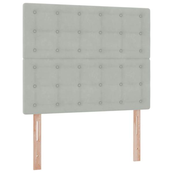 Bett mit LED-Lichtleisten Hellgrau 120 x 200 cm Samt