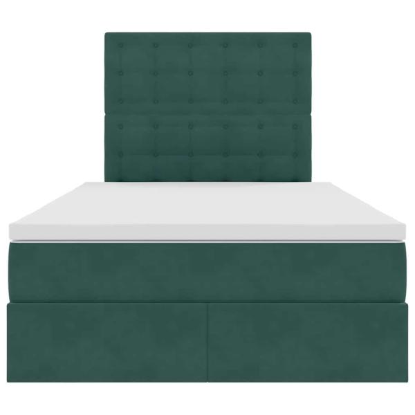 Bett mit LED-Lichtleisten Dunkelgrün 120 x 200 cm Samt