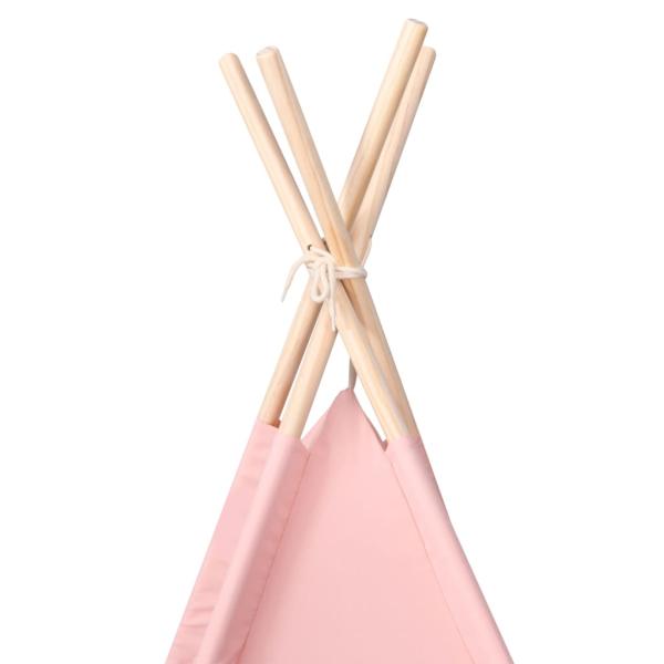 Kinder Tipi-Zelt mit Tasche Pfirsichhaut Rosa 120x120x150 cm