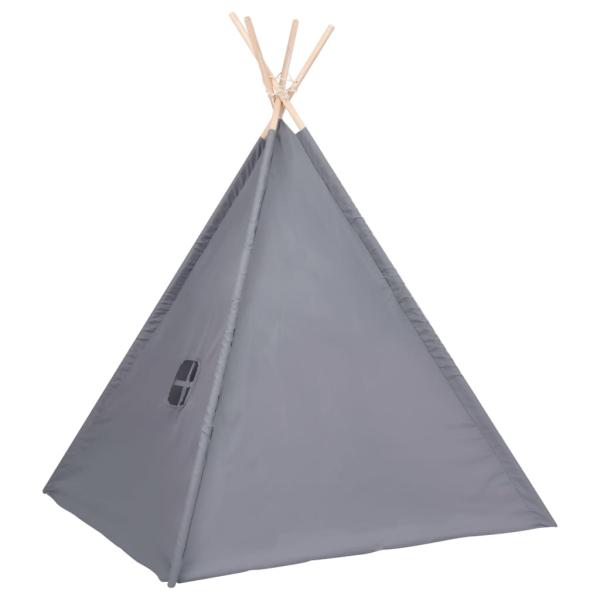 Kinder Tipi-Zelt mit Tasche Pfirsichhaut Grau 120x120x150 cm
