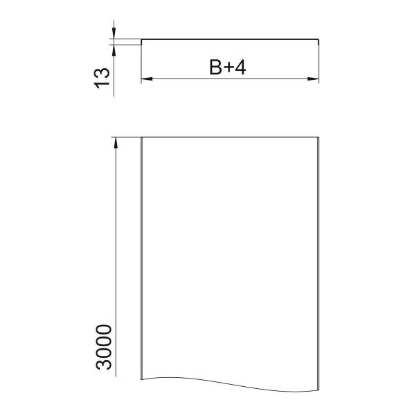 OBO Bettermann DRLU/050 Deckel für Kabelrinne und Kabelleiter, ungelocht, 50x3000mm, Stahl, bandverzinkt (6052640)