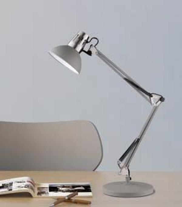 Fischer & Honsel Pit Tischleuchte, 40W, E27, nickel/grau matt (98271)