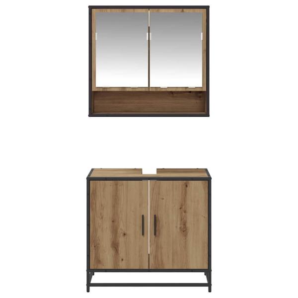 Badezimmermöbel-Set mit Regal 2 pcs Artisan-Eiche Holzwerkstoff