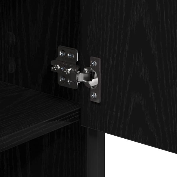 Badezimmermöbel-Set 2 pcs Schwarz Eichen-Optik Holzwerkstoff