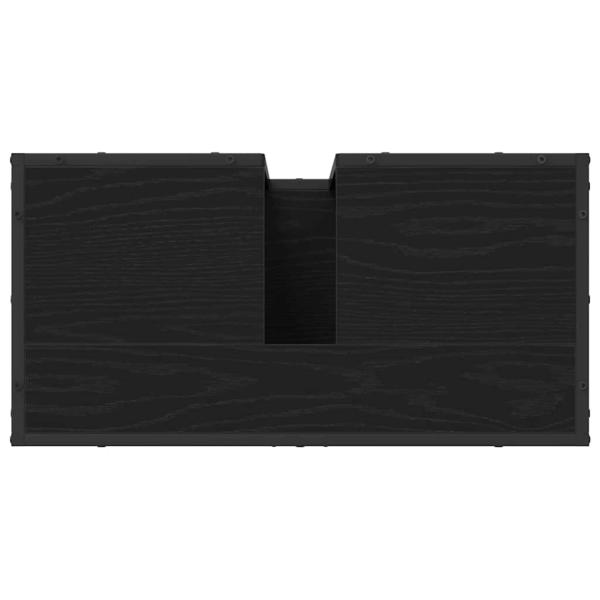 Badezimmermöbel-Set 2 pcs Schwarz Eichen-Optik Holzwerkstoff