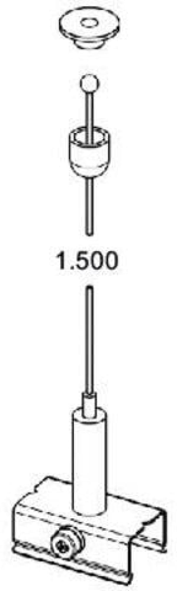Brumberg ONETRACK Seilabhängung mit Schnellspanner zu 3-Phasen-Stromschiene ONETRACK, Pendellänge 1.500mm (87135000)