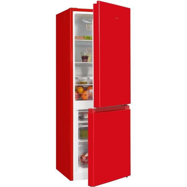Exquisit KGC231-60-010E Stand Kühl-Gefrierkombination, 50cm breit, 175 L, Thermostat, rot