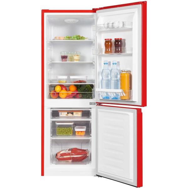 Exquisit KGC231-60-010E Stand Kühl-Gefrierkombination, 50cm breit, 175 L, Thermostat, rot