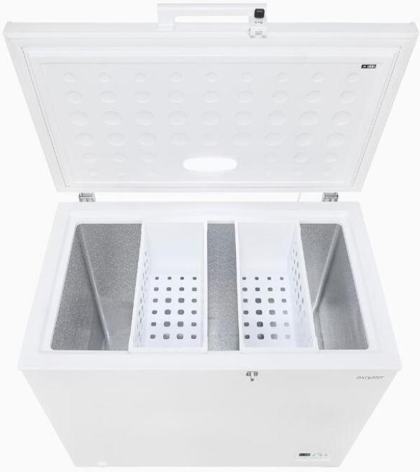 Exquisit GT250-HE-040D Stand Gefriertruhe, 95,5 cm breit, 246 L, LED Licht, Schloss, weiß