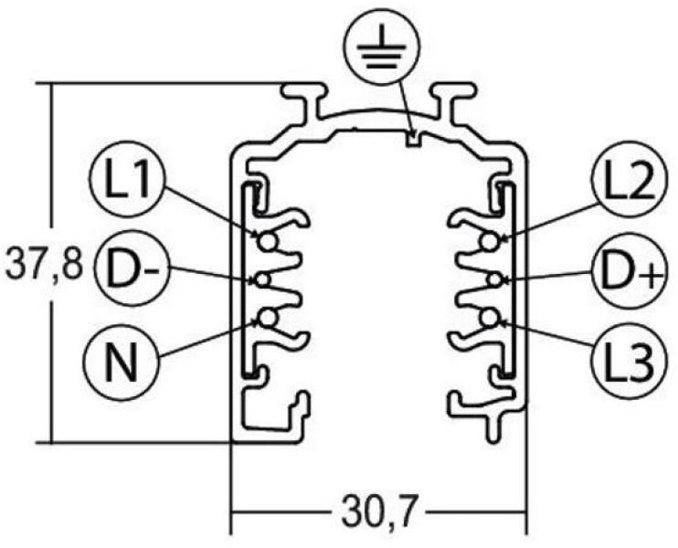 Brumberg 3-Phasen-Stromschiene ONETRACK DALI schaltbar, 2.000mm, weiß (87162070)