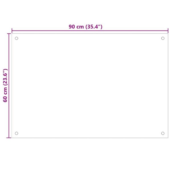 Küchenrückwand 2 pcs Weiß 90 x 60 cm Gehärtetes Glas