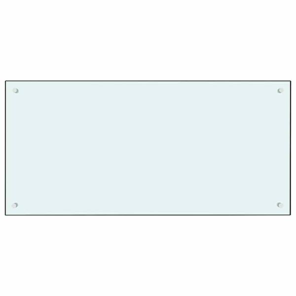 Küchenrückwand 2 pcs Weiß 100 x 50 cm Gehärtetes Glas
