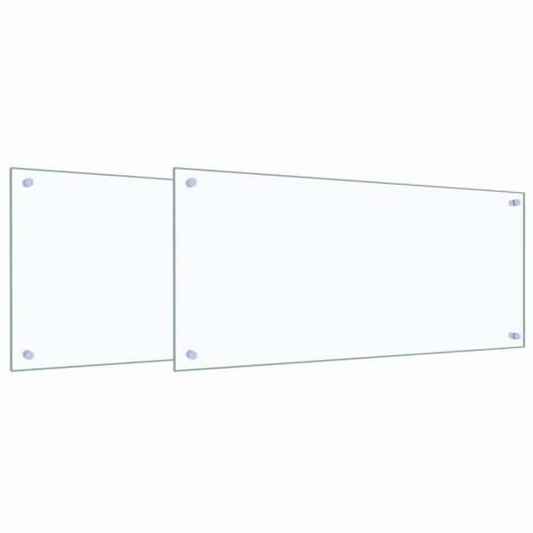 Küchenrückwand 2 pcs Transparent 90 x 40 cm Gehärtetes Glas