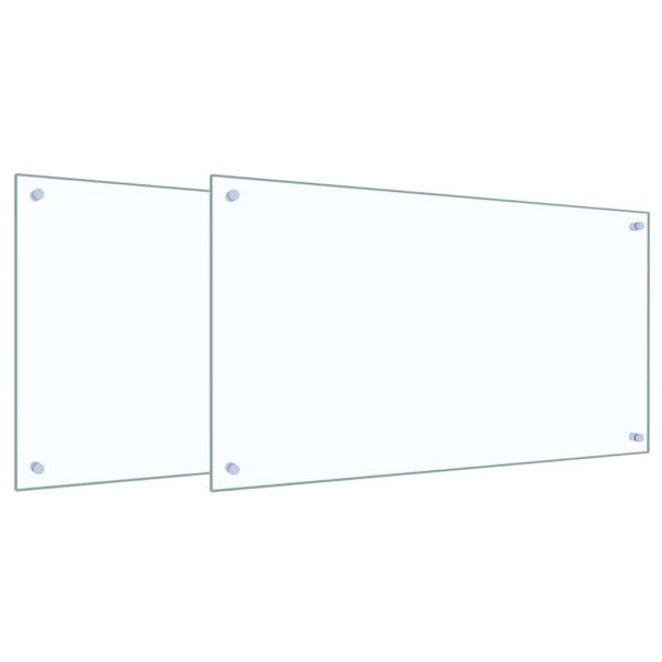 Küchenrückwand 2 pcs Transparent 90 x 50 cm Gehärtetes Glas