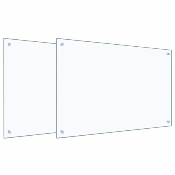 Küchenrückwand 2 pcs Transparent 90 x 60 cm Gehärtetes Glas