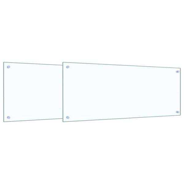 Küchenrückwand 2 pcs Transparent 100 x 40 cm Gehärtetes Glas