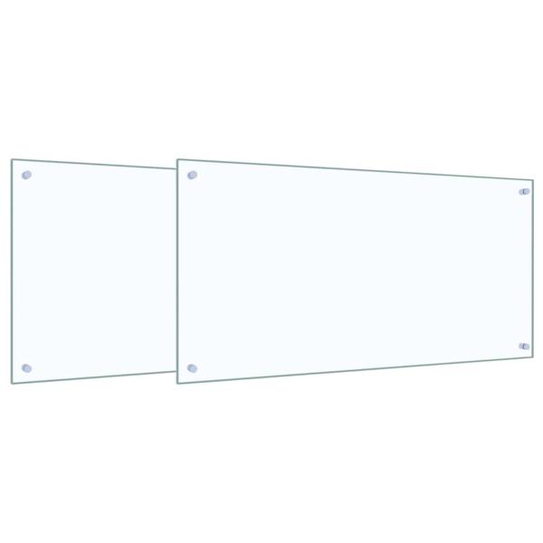 Küchenrückwand 2 pcs Transparent 100 x 50 cm Gehärtetes Glas