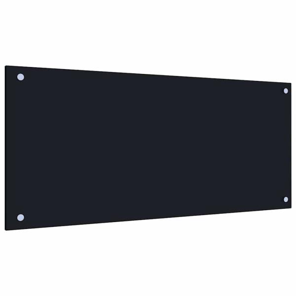 Küchenrückwand 2 pcs Schwarz 90 x 40 cm Gehärtetes Glas