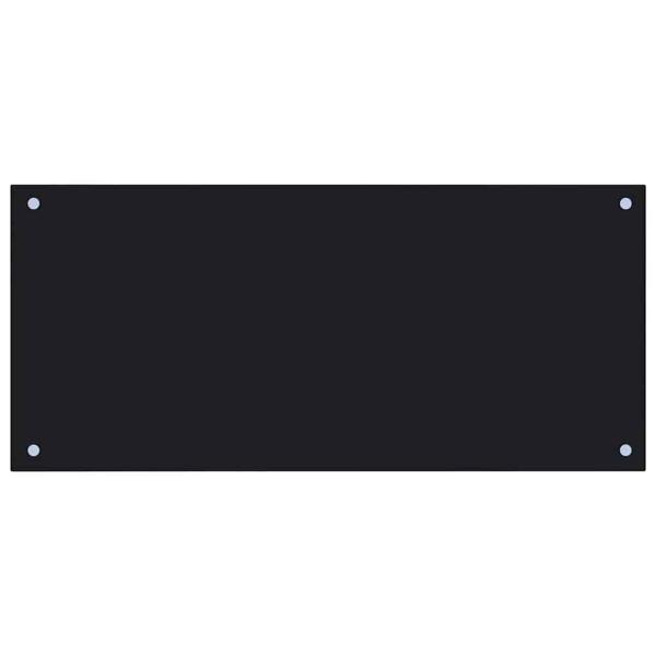 Küchenrückwand 2 pcs Schwarz 90 x 40 cm Gehärtetes Glas
