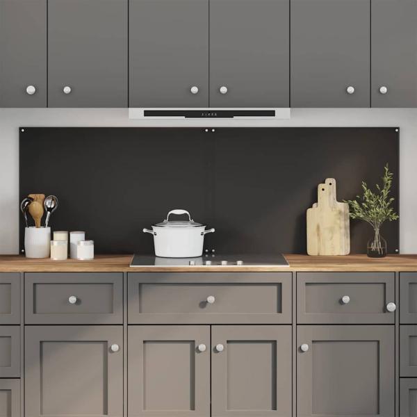 ARDEBO.de - Küchenrückwand 2 pcs Schwarz 90 x 60 cm Gehärtetes Glas